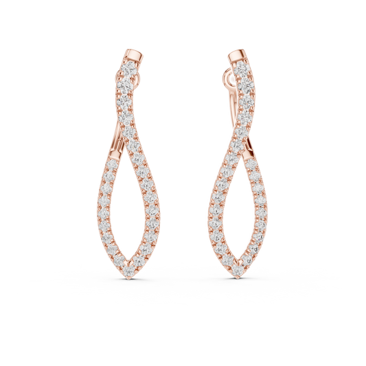 Lab Grown Diamond Twist Teardrop Earrings in 14k Yellow Gold