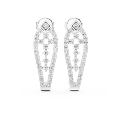 Round Lab Grown Diamond Geometric Earrings in Yellow Gold