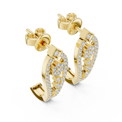 Round Lab Grown Diamond Flower Earrings in White Gold