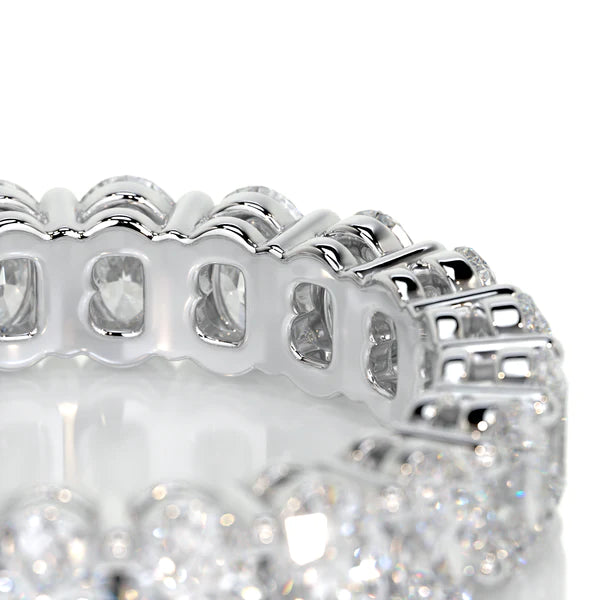3.5 CTW Oval Cut Moissanite Silver Full Eternity Set Wedding Band