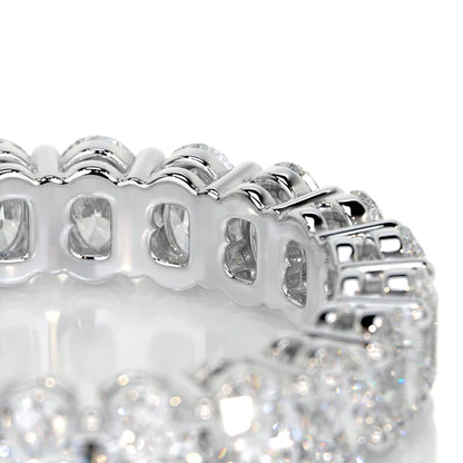 3.5 CTW Oval Cut Moissanite Silver Full Eternity Set Wedding Band