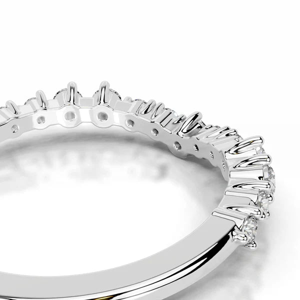 0.45 CTW Round Cut Moissanite Silver Wedding Band