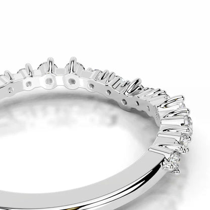 0.45 CTW Round Cut Moissanite Silver Wedding Band