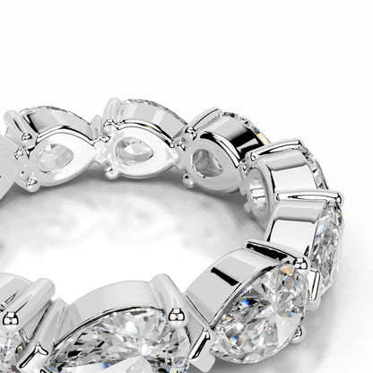 4.55 CTW Round Cut Moissanite Silver Wedding Band