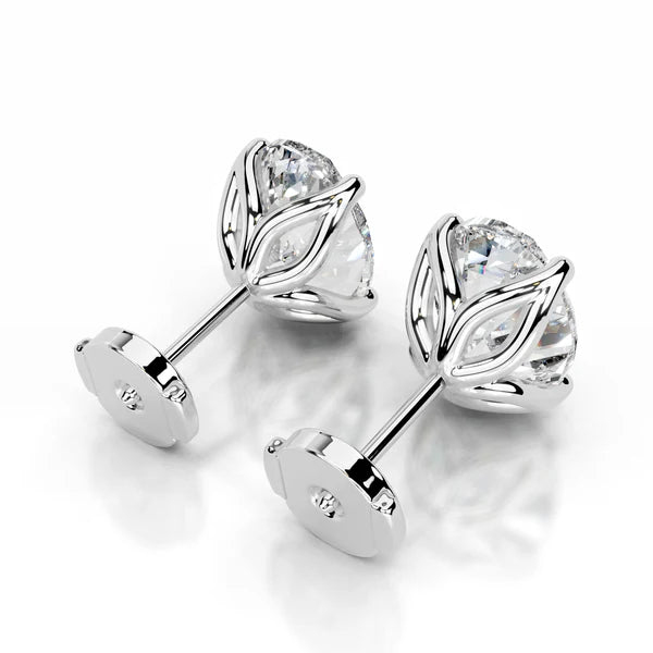 1.8 Ct Oval Cut Moissanite Silver Stud Earring