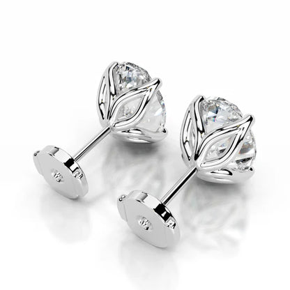 1.8 Ct Oval Cut Moissanite Silver Stud Earring