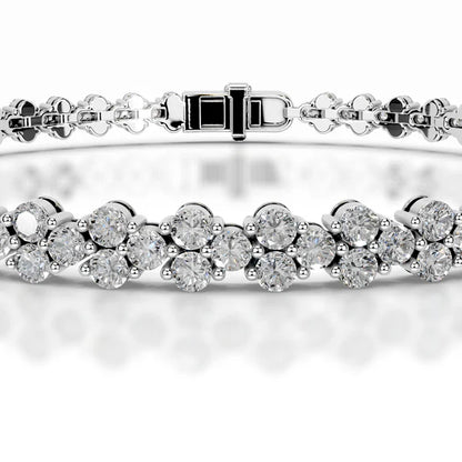 5.0 CTW Round Cut Moissanite Silver Tennis Bracelet
