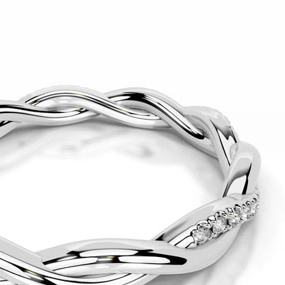 0.14 CTW Round Cut Moissanite Silver Crossover Set Wedding Band