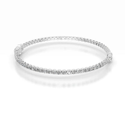 Pear Cut Moissanite Silver Tennis Bracelet