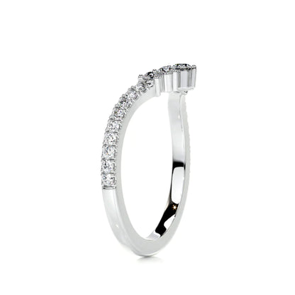 0.35 CTW Round Cut Moissanite Silver Wedding Band