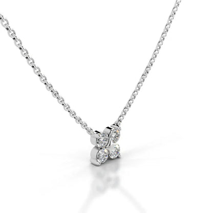 Round Cut Moissanite Silver Pendant