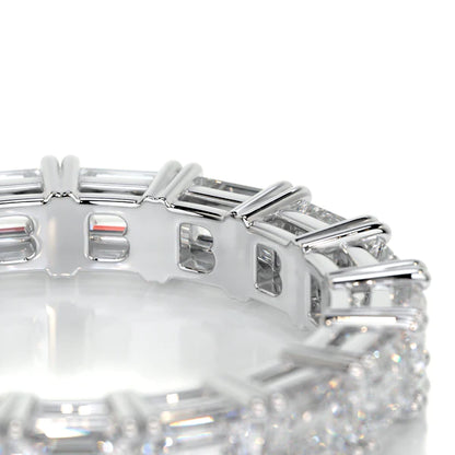 3.0 CTW Emerald Cut Moissanite Silver Full Eternity Set Wedding Band