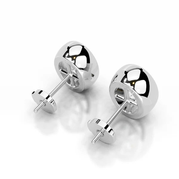 Each Oval Cut Moissanite Silver Bezel Earring