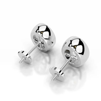 Each Oval Cut Moissanite Silver Bezel Earring