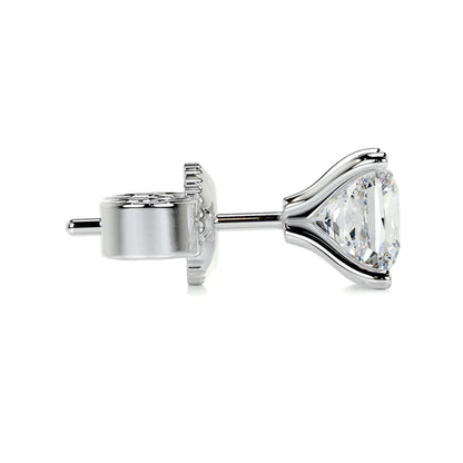 Princess Cut Moissanite Silver Stud Earring