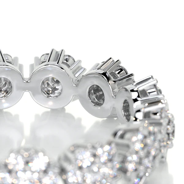1.0 CTW Round Cut Moissanite Silver Flower Style Wedding Band