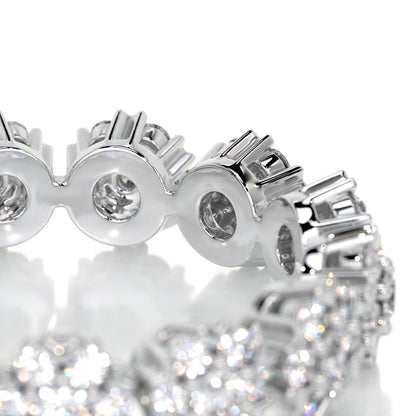 1.0 CTW Round Cut Moissanite Silver Flower Style Wedding Band