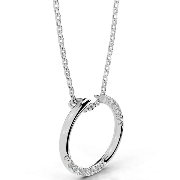 0.1 CTW Round Cut Moissanite Silver Pendant