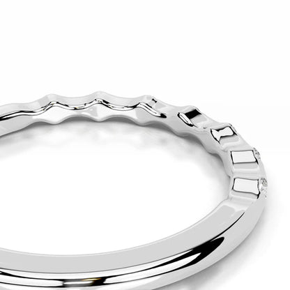 0.63 CTW Round Cut Moissanite Silver Set Wedding Band