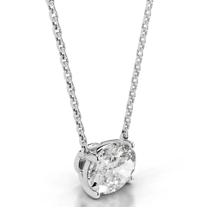 2 Ct Oval Cut Moissanite Silver Solitaire Pendant