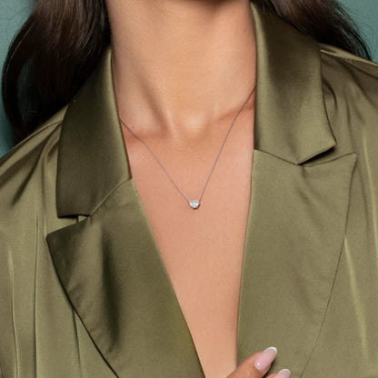 2.0 Ct Heart Cut Moissanite Silver Solitaire Pendant