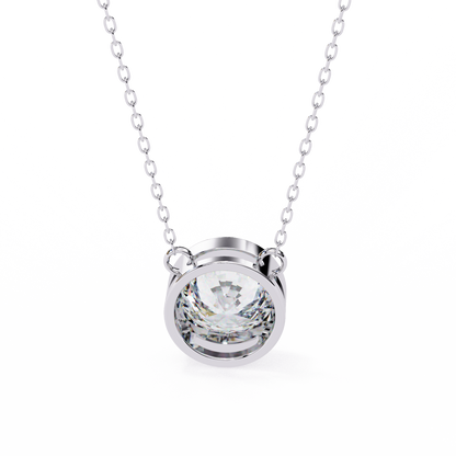 1.78 CT Round Cut Lab Grown Diamond Bezel Pendant