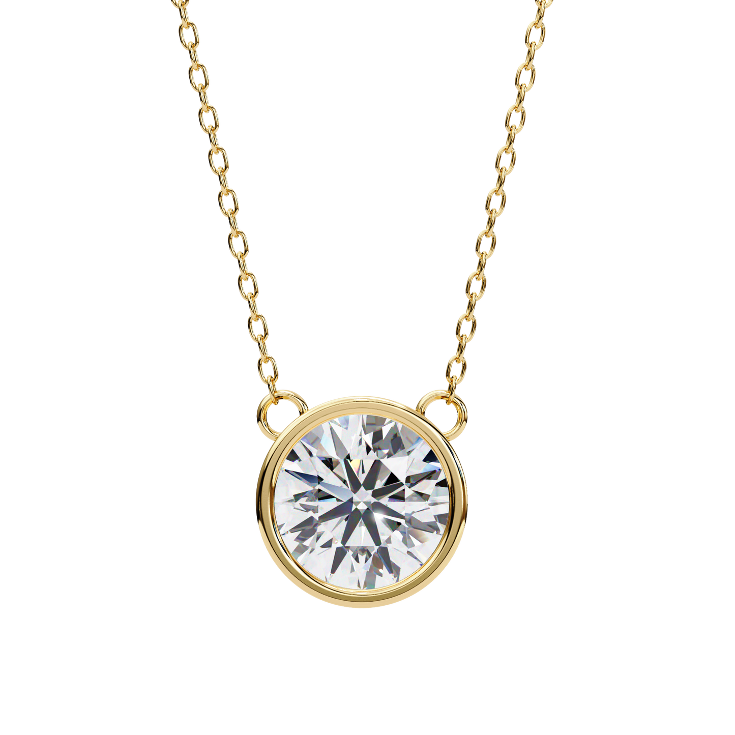 1.78 CT Round Cut Lab Grown Diamond Bezel Pendant