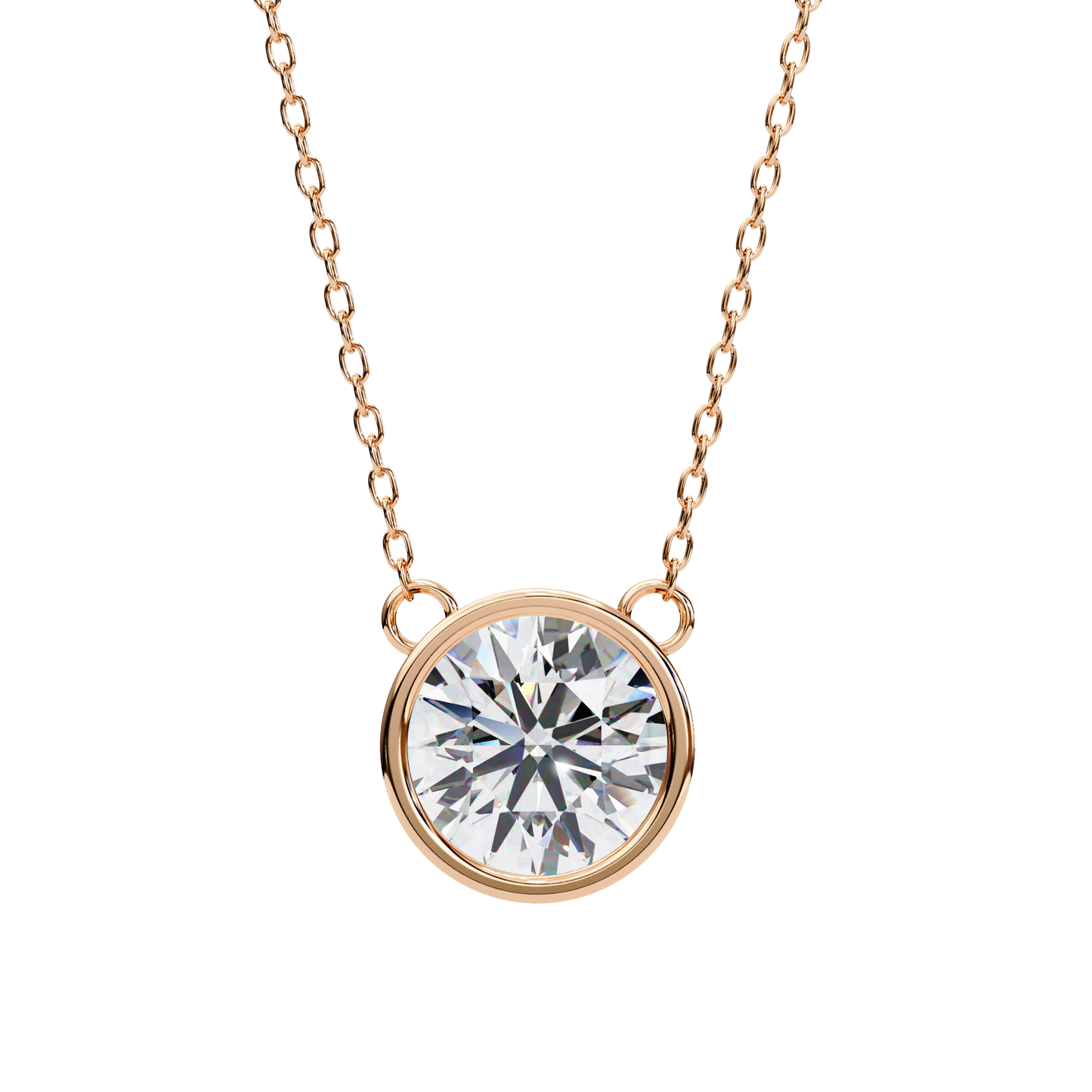 1.78 CT Round Cut Lab Grown Diamond Bezel Pendant