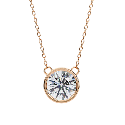 1.78 CT Round Cut Lab Grown Diamond Bezel Pendant