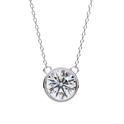 1.78 CT Round Cut Lab Grown Diamond Bezel Pendant