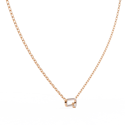 Cushion And Round Lab Grown Diamond Gold Pendant