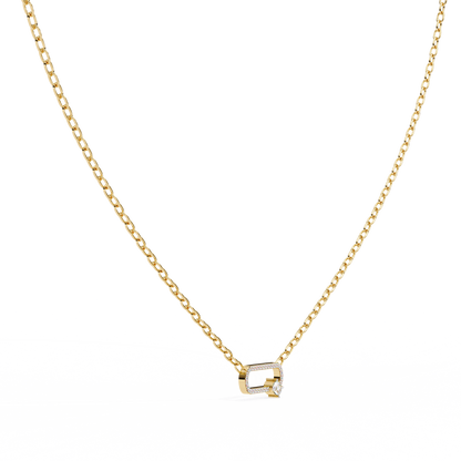 Cushion And Round Lab Grown Diamond Gold Pendant