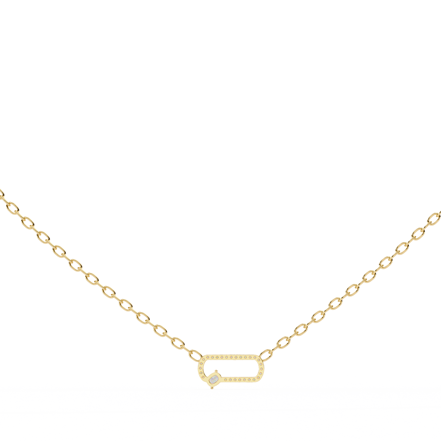 Cushion And Round Lab Grown Diamond Gold Pendant