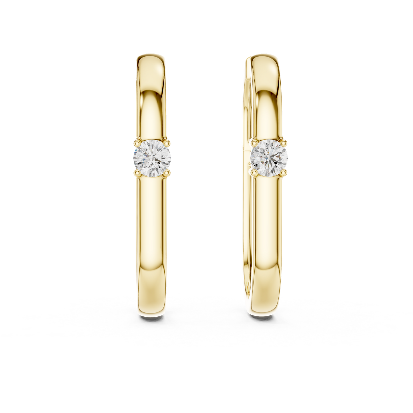 Double Row Lab Grown Diamond Huggie Hoop Earrings in 14k White Gold