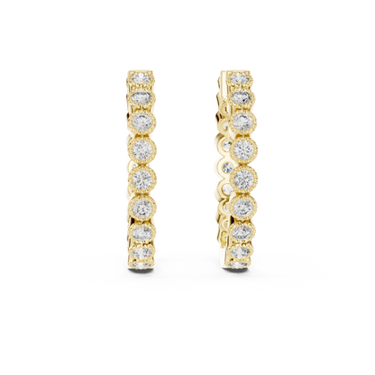 Round Lab Grown Diamond In-and-Out Hoop Earrings in 14k White Gold