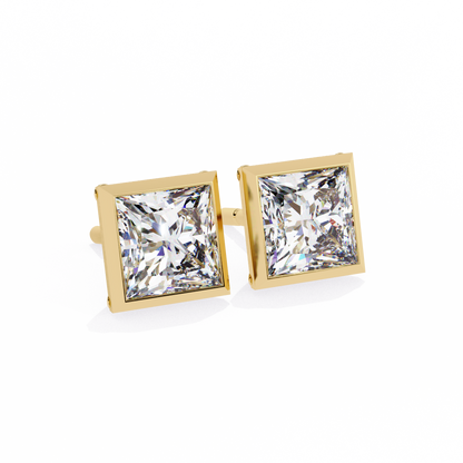 1 ct Bezel Princess Studs