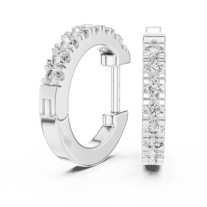 Lab Grown Diamond Huggie Hoop Earrings in 14k Rose Gold