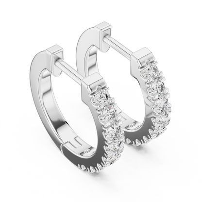 Lab Grown Diamond Huggie Hoop Earrings in 14k Rose Gold