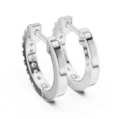 Lab Grown Diamond Huggie Hoop Earrings in 14k Rose Gold