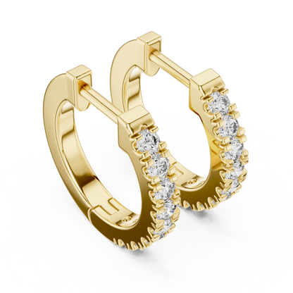 Lab Grown Diamond Huggie Hoop Earrings in 14k Rose Gold