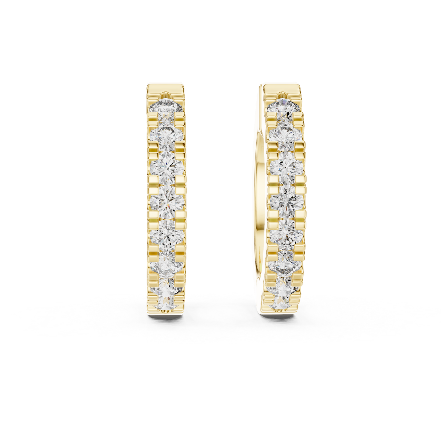 Lab Grown Diamond Huggie Hoop Earrings in 14k Rose Gold