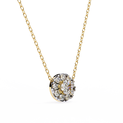 Round Cut Lab Grown Diamond Halo Pendant