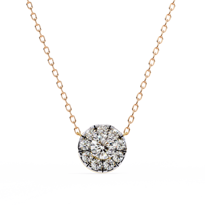 Round Cut Lab Grown Diamond Halo Pendant