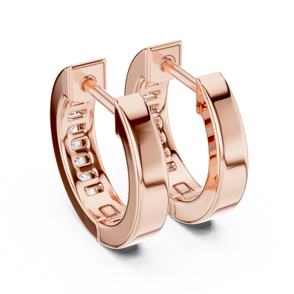 Channel Set Round Cut Lab Grown Diamond Huggie Earrings