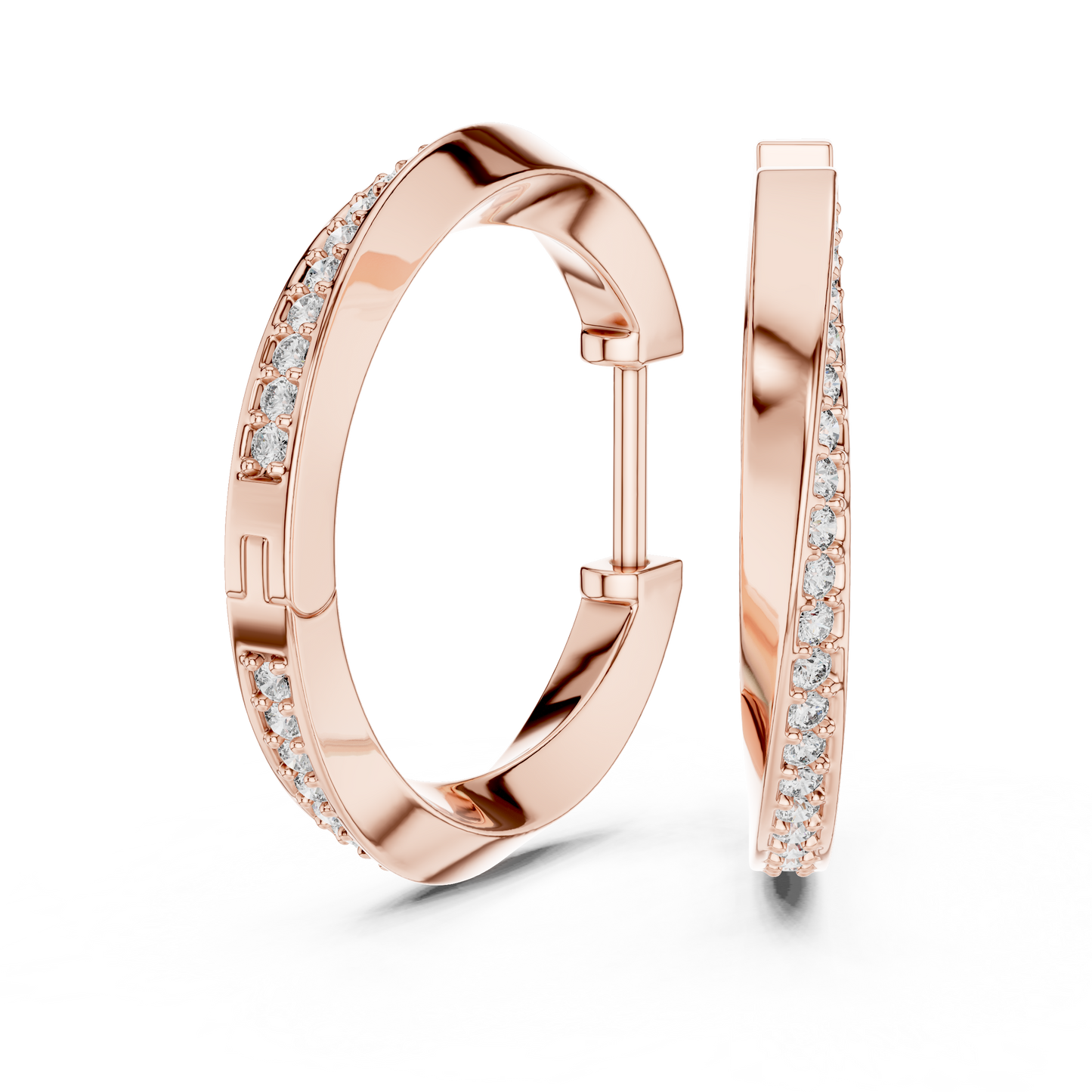Infinity Twist Lab Grown Diamond Hoop Earrings in 14K White Gold