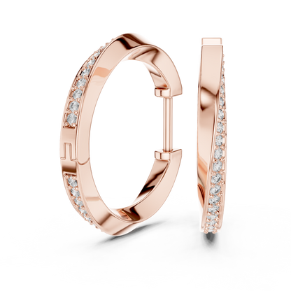 Infinity Twist Lab Grown Diamond Hoop Earrings in 14K White Gold