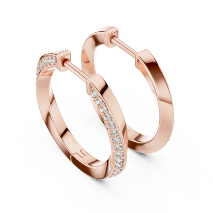Infinity Twist Lab Grown Diamond Hoop Earrings in 14K White Gold