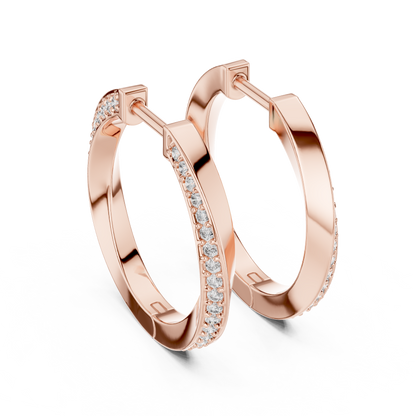 Infinity Twist Lab Grown Diamond Hoop Earrings in 14K White Gold
