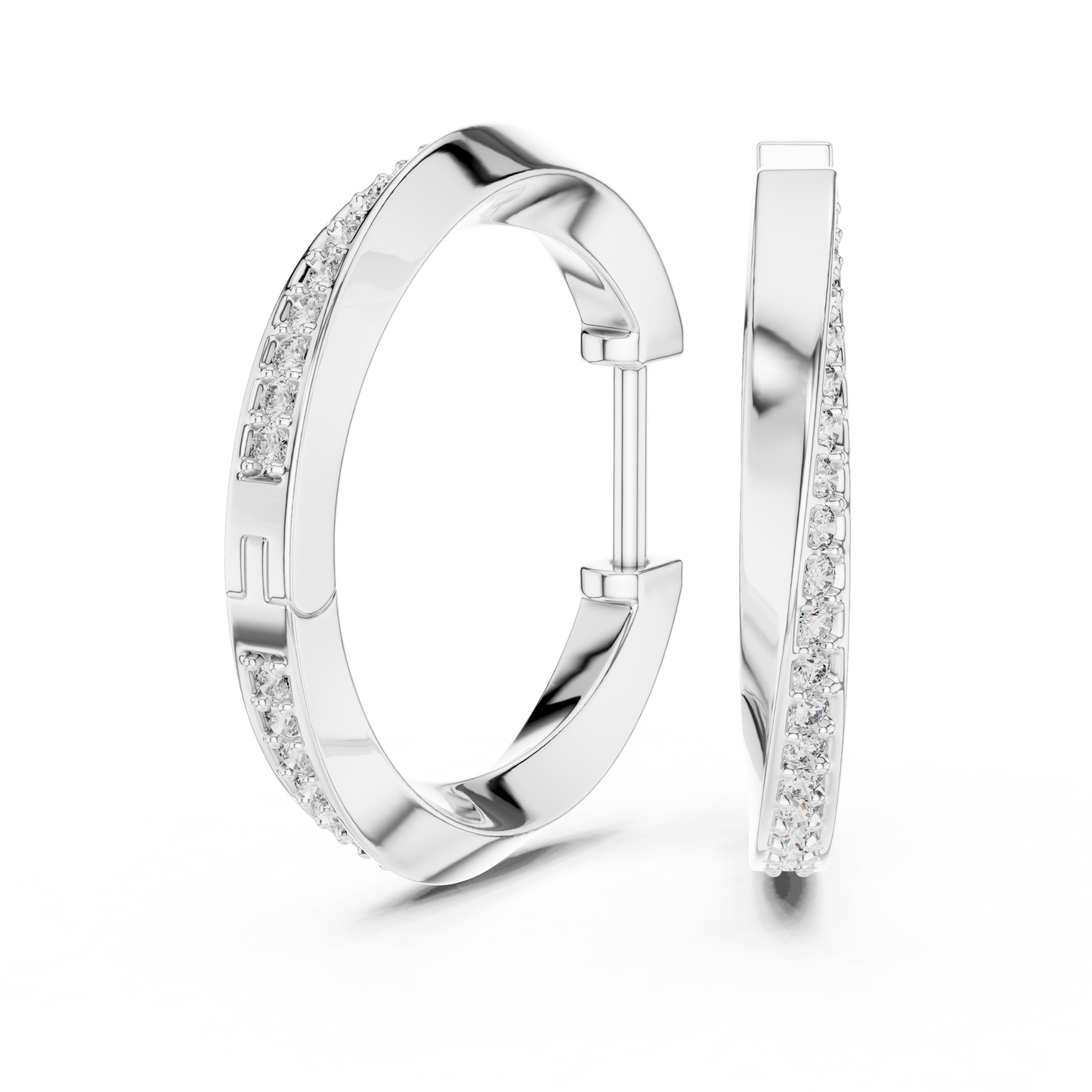 Infinity Twist Lab Grown Diamond Hoop Earrings in 14K White Gold