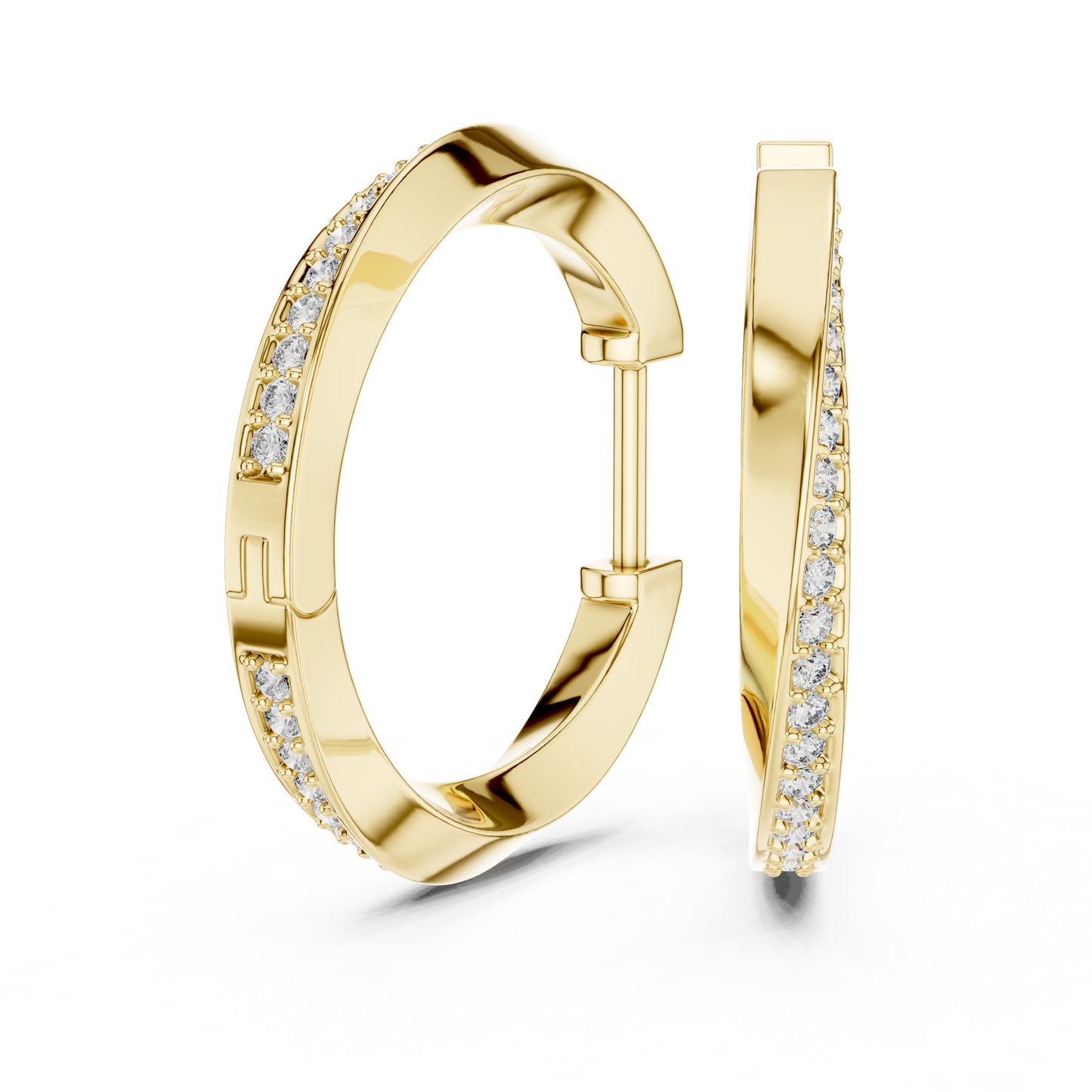 Infinity Twist Lab Grown Diamond Hoop Earrings in 14K White Gold